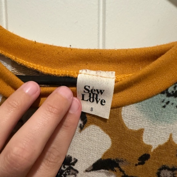 Sew In Love Mustard and Floral Top - Picture 2 of 3